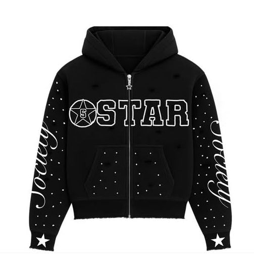 5star regular Male hoodie- black