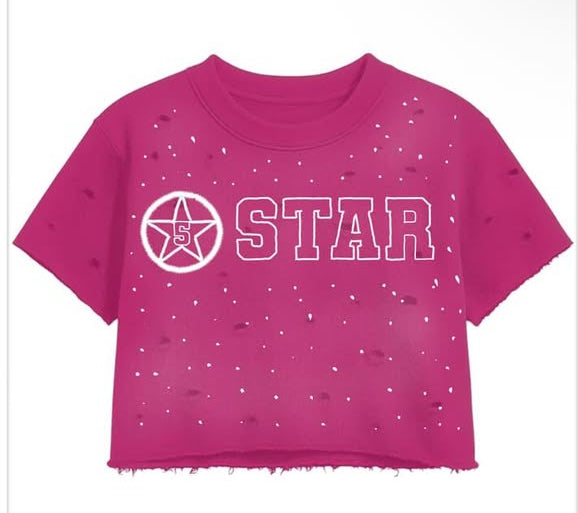 5star Female Cropped Tee- pink