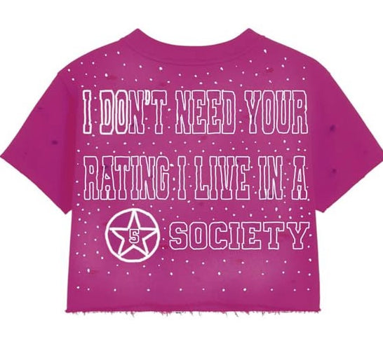 5star Male Cropped Tee- pink