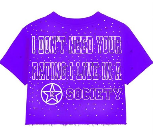 5star Male Cropped Tee-pruple