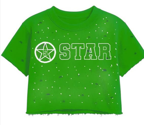 5star Female Cropped Tee- green