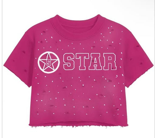 5star Female Cropped Tee- pink