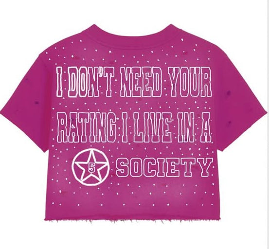 5star Female Cropped Tee- pink