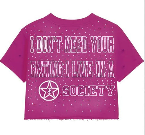 5star Female Cropped Tee- pink
