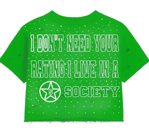 5star Female Cropped Tee- green