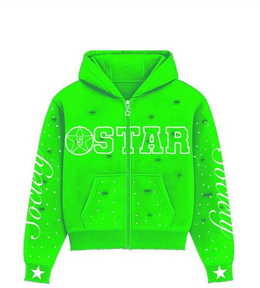 5star regular Male hoodie- green