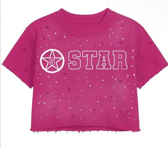5star Male Cropped Tee- pink