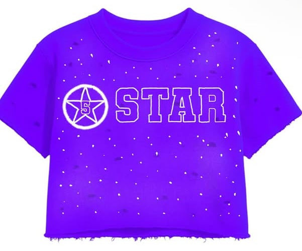 5star Male Cropped Tee-pruple