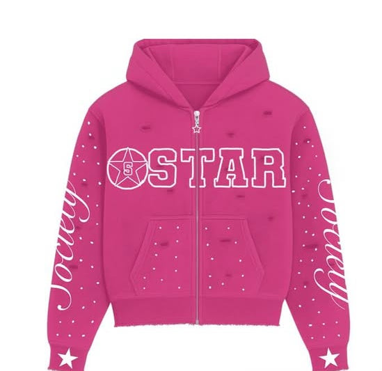 5star regular Male hoodie- pink