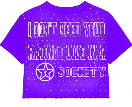 5star Female Cropped Tee- Purple