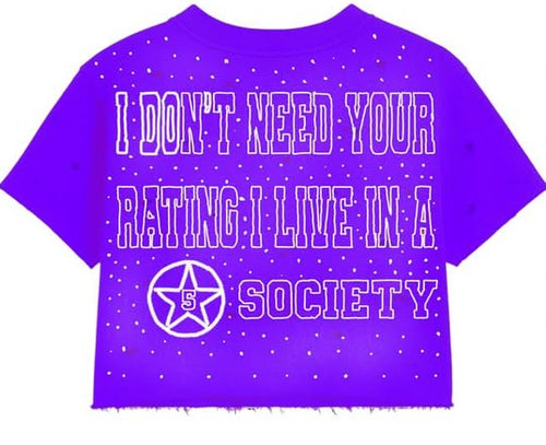 5star Female Cropped Tee- Purple